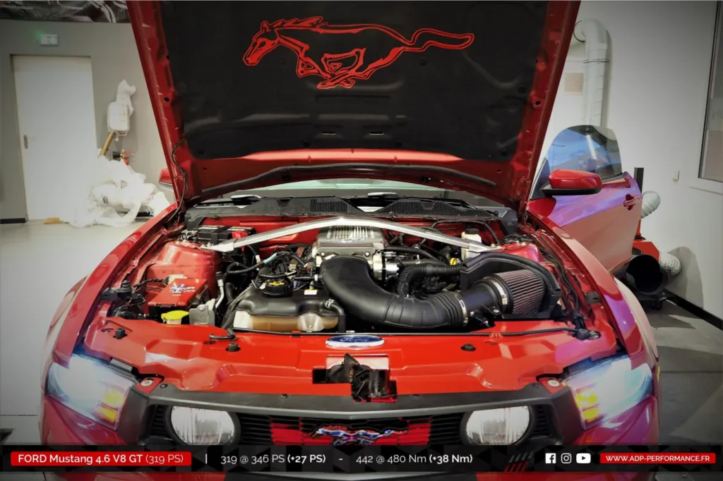 Reprogrammation moteur Plan de Campagne - Ford Mustang GT 4.6 V8 319cv - ADP Performance