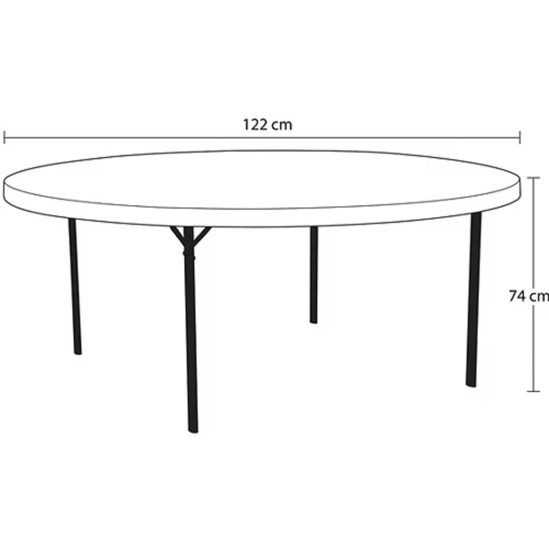 TABLE PLIANTE RONDE DIAMETRE 122CM