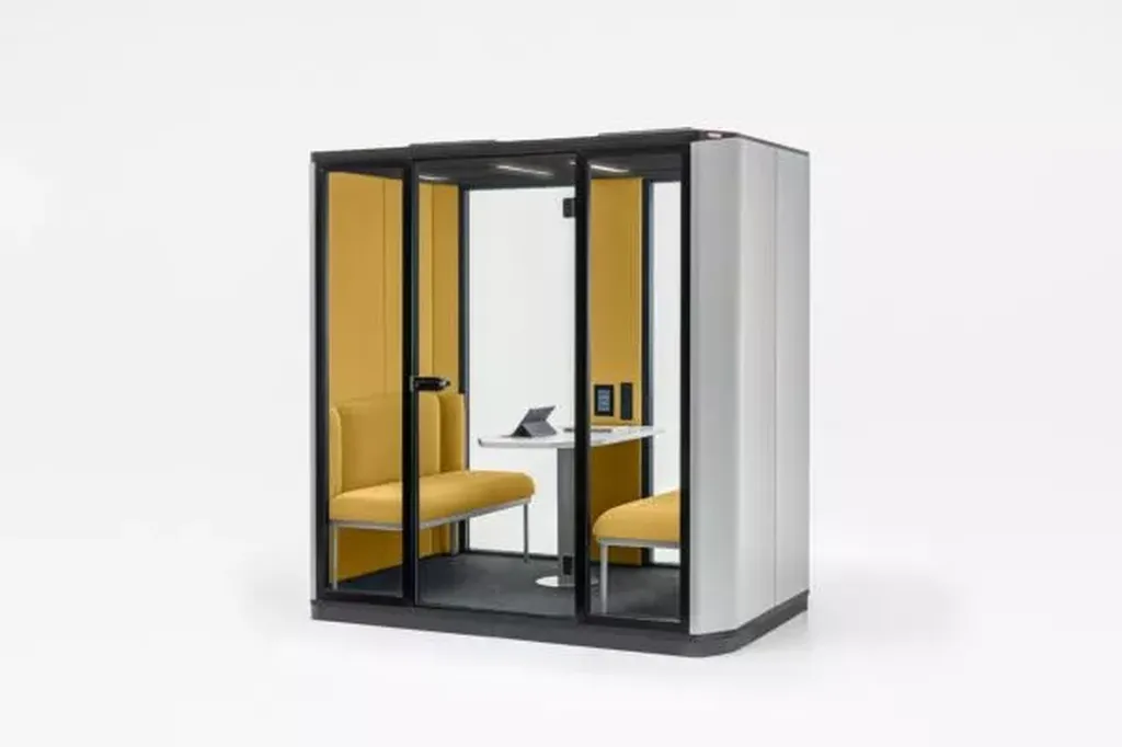 Cabine acoustique Calo 4 personnes spacieuse et isolante en région PACA : idéale à Marseille, Aix-en-Provence et Toulon pour réunions confidentielles