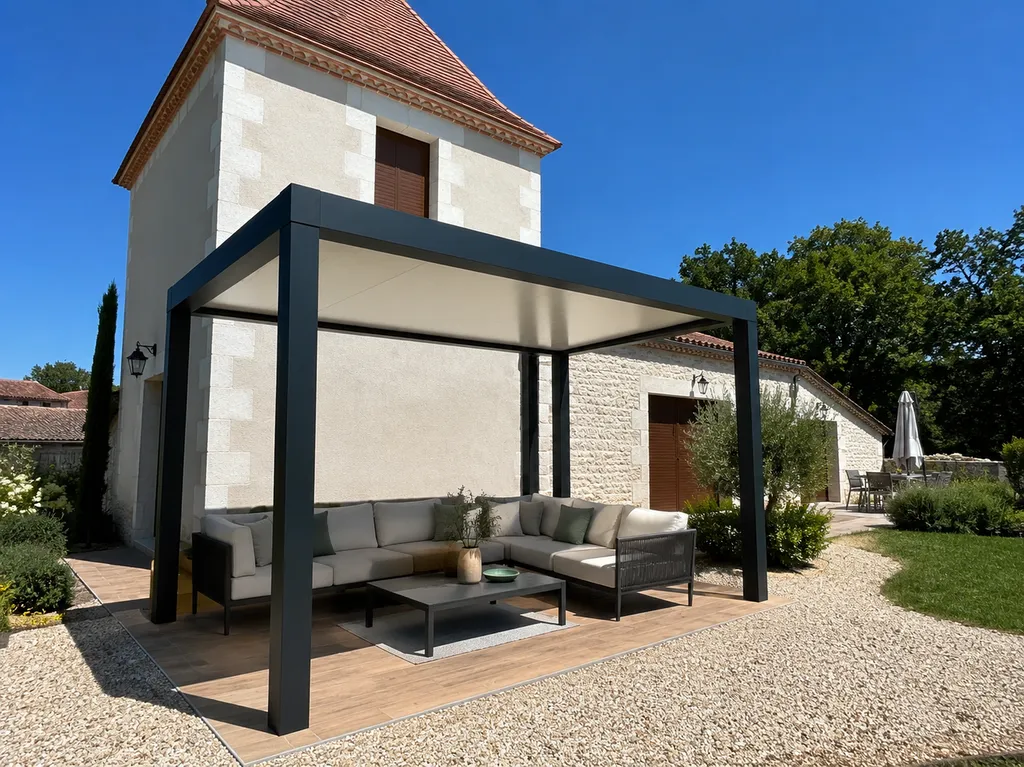 Pergola fixe 4x3 gris anthracite à Villelaure