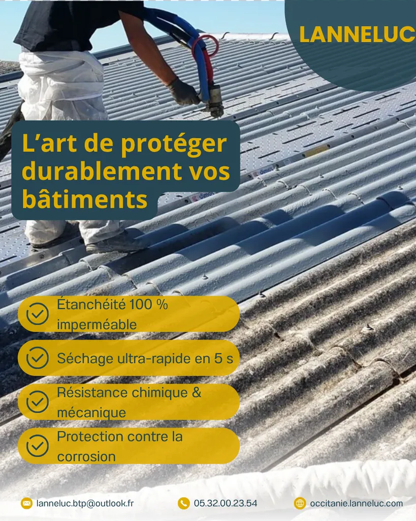 Solution d'étanchéité et rénovation de toiture en fibrociment pour bâtiment industriel à Toulouse dans le Sud-Ouest 31000