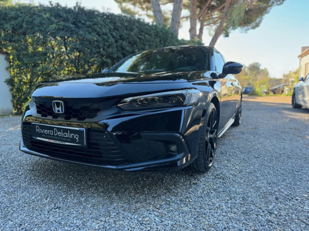 Riviera Detailing Cannes | Honda Civic : Pose d'éléments en PPF, Lustrage de la Carrosserie et Traitement Céramique des Jantes