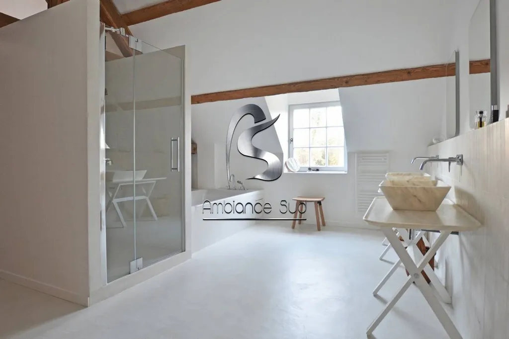 RENOVATON DE L'ETAGE D'UNE GRANDE MAISON A COTE EURODISNEY SUR PARIS AVEC UN BETON CIRE TALOCHE