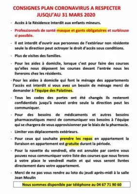 plan coronavirus covid19 residences seniors les palatines à marsillargues