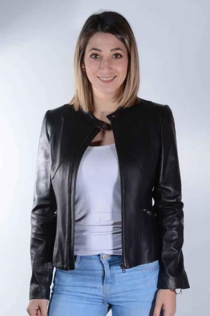 blouson cuir noir Giovanni femme