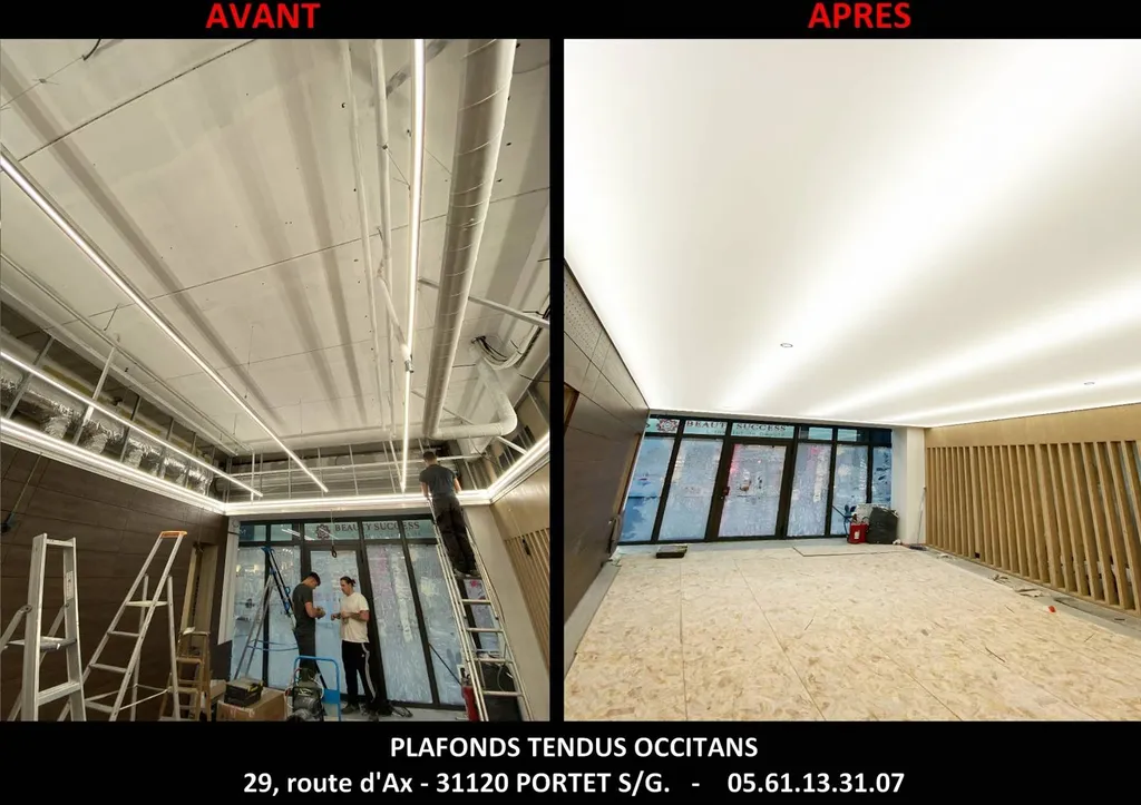 AVANT / APRES plafond tendu lumineux by Plafonds Tendus Occitans Toulouse