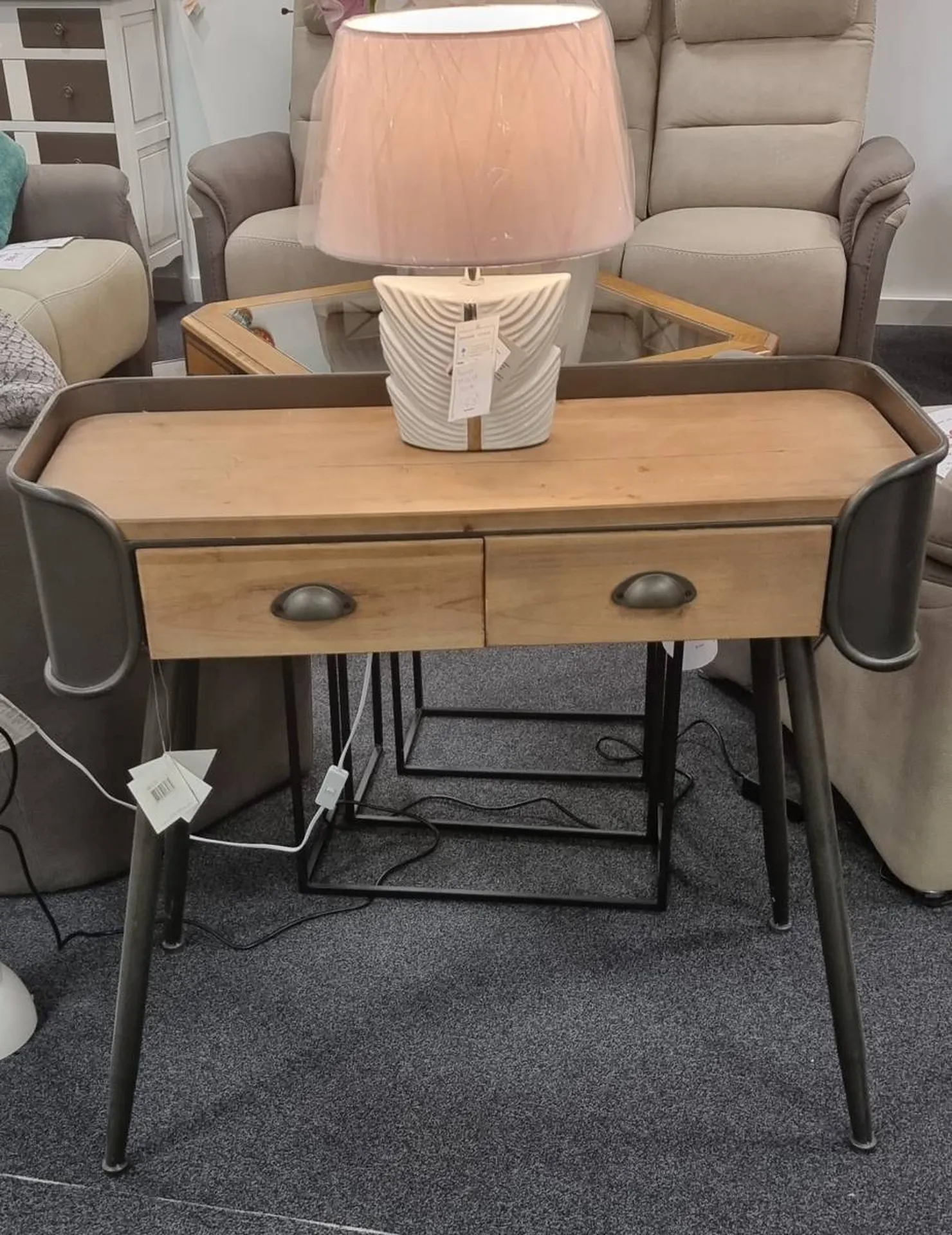 Vente bureau bi-matière métal et bois