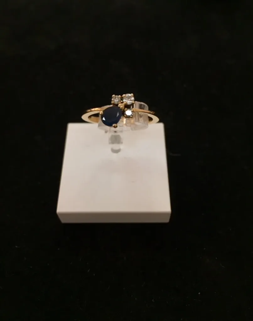 Bague or 750/1000ème saphir et diamants occasion Or Ligne La Teste