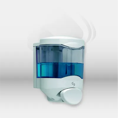 Distributeur savon et gel hydroalcoolique JVD Crystal 450 ml avec palette installé dans des sanitaires professionnels d’entreprise à Mont-de-Marsan, Landes (40), Nouvelle-Aquitaine et disponible partout en France