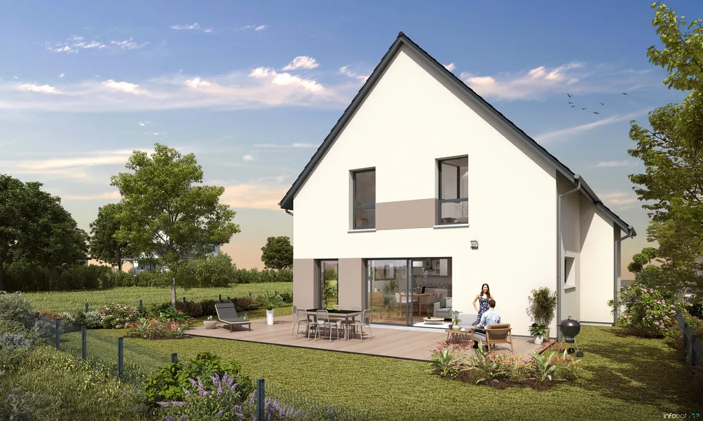 Dernière maison neuve de 140m² disponible à Kilstett avec grand jardin 2 ares, terrasse et garage double