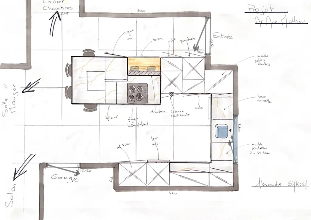Zoning d'une implantation de cuisine pour un projet à Fonsorbes près de Toulouse