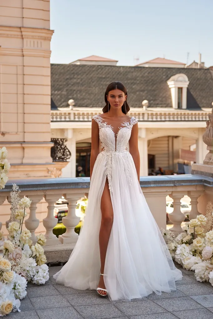 Robe de mariée trapeze boheme salvia anna sposa 2023 marseille