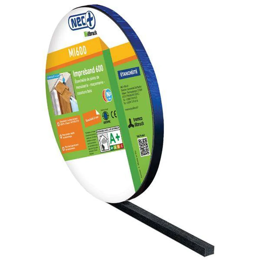 JOINT ETANCHEITE IMPREBAND MI600 PU NOIR 12MM 5,60M ROULEAU 5,60 ML