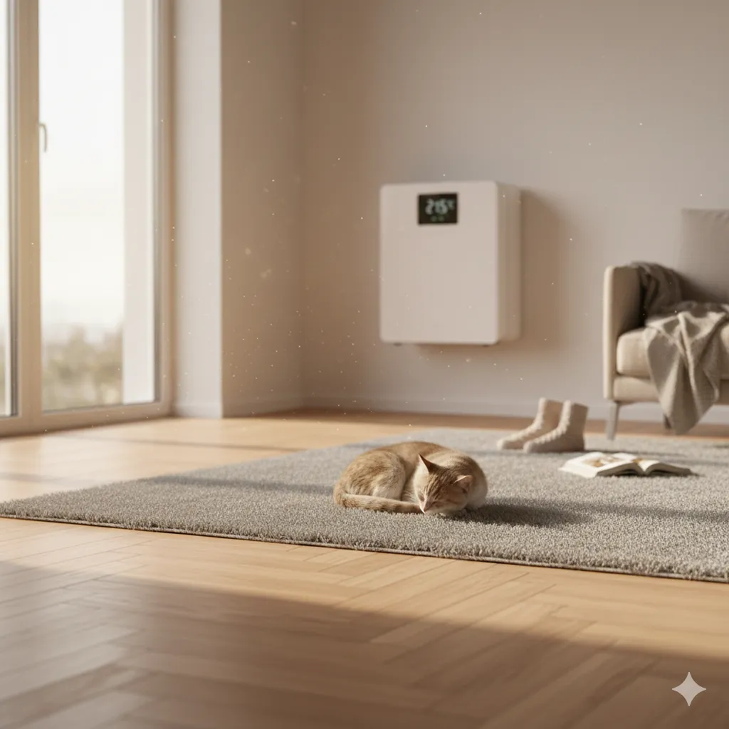 Pompe à chaleur air/eau raccordée à l'arrivée du circuit d'eau d'un plancher chauffant à Bergerac