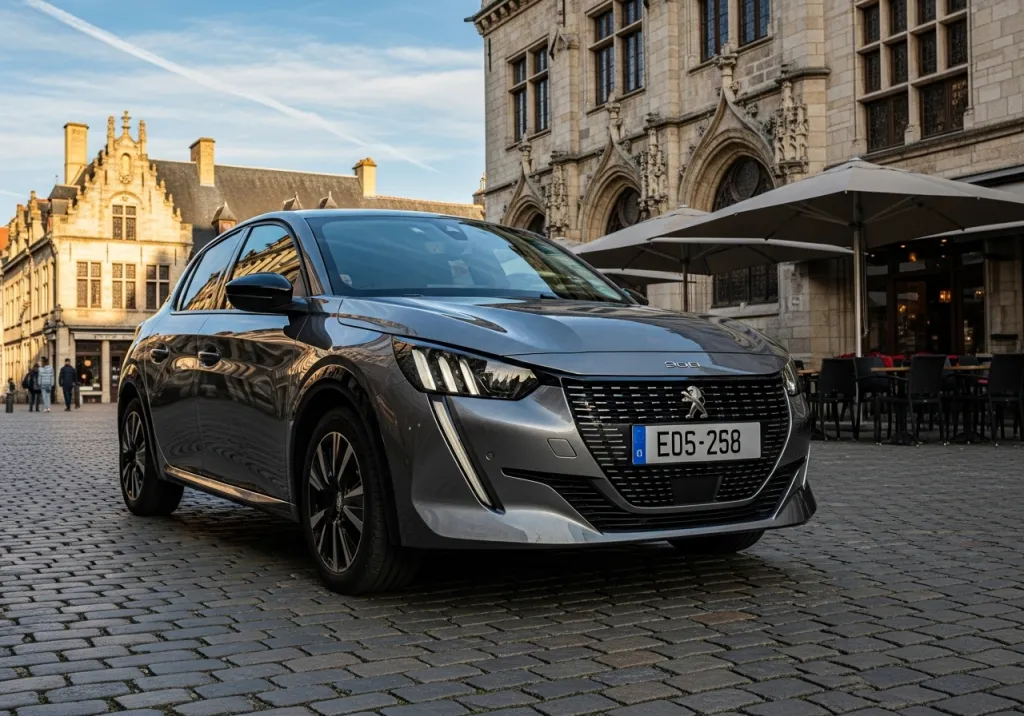 Réparation de carrosserie de Peugeot 208 grise avec franchise offerte et véhicule de prêt à Aubagne et Bouches-du-Rhône