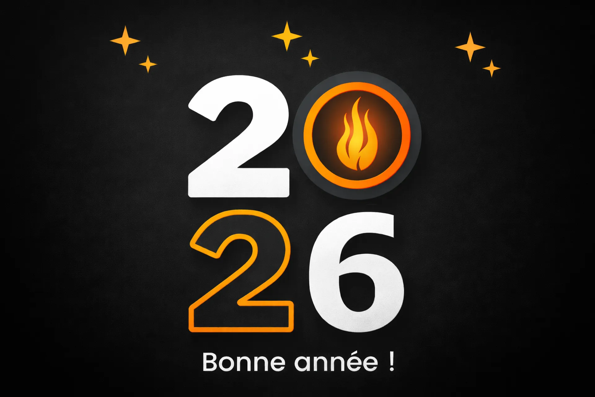 2026 bonne année sur fond noir