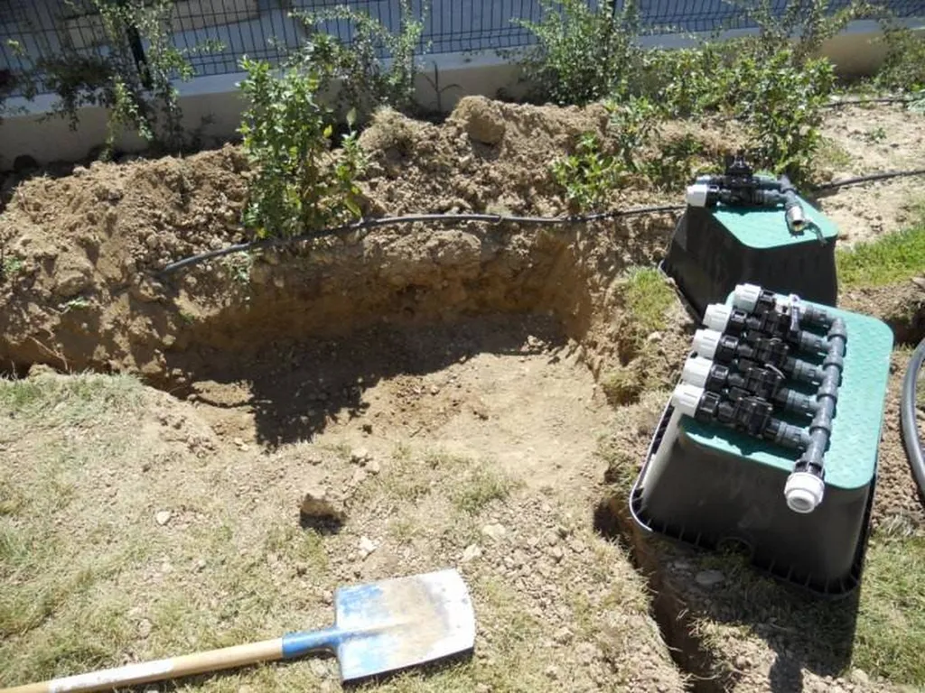 Création d'un système d'arrosage automatique par l'entreprise Les Jardins de Romain.