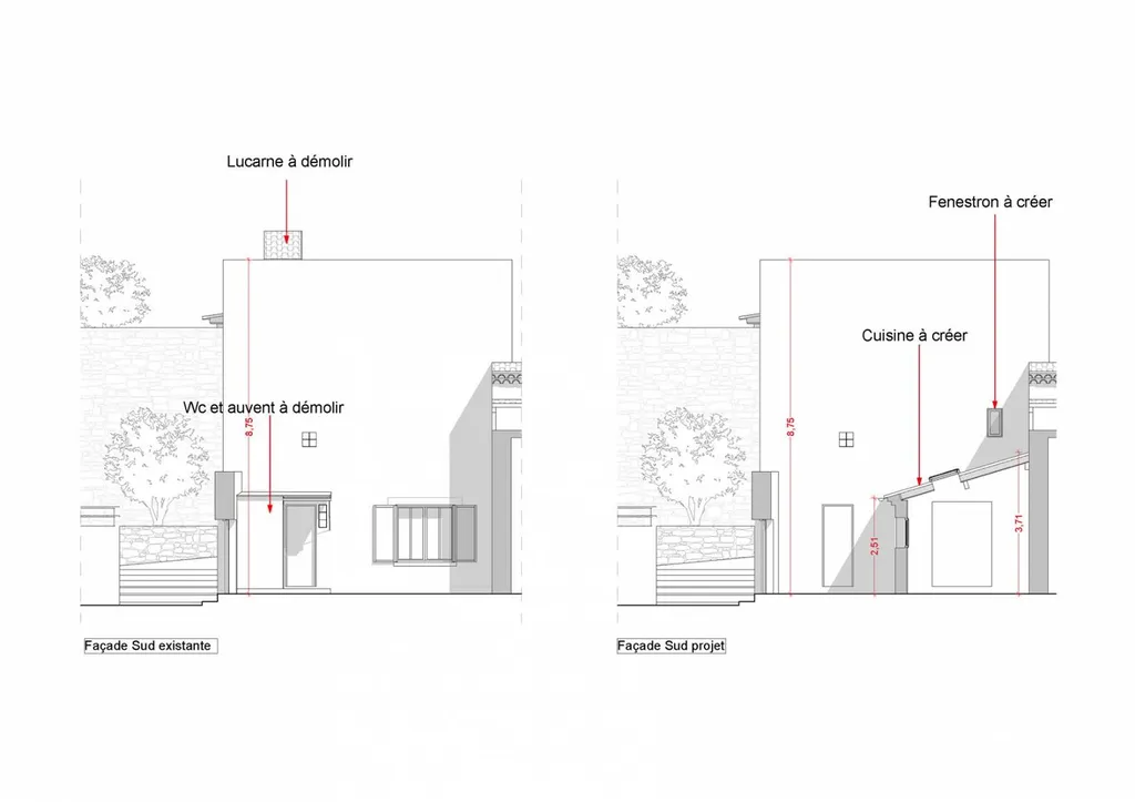 Façades - rénovation d'une maison de village Eyguières (13430)