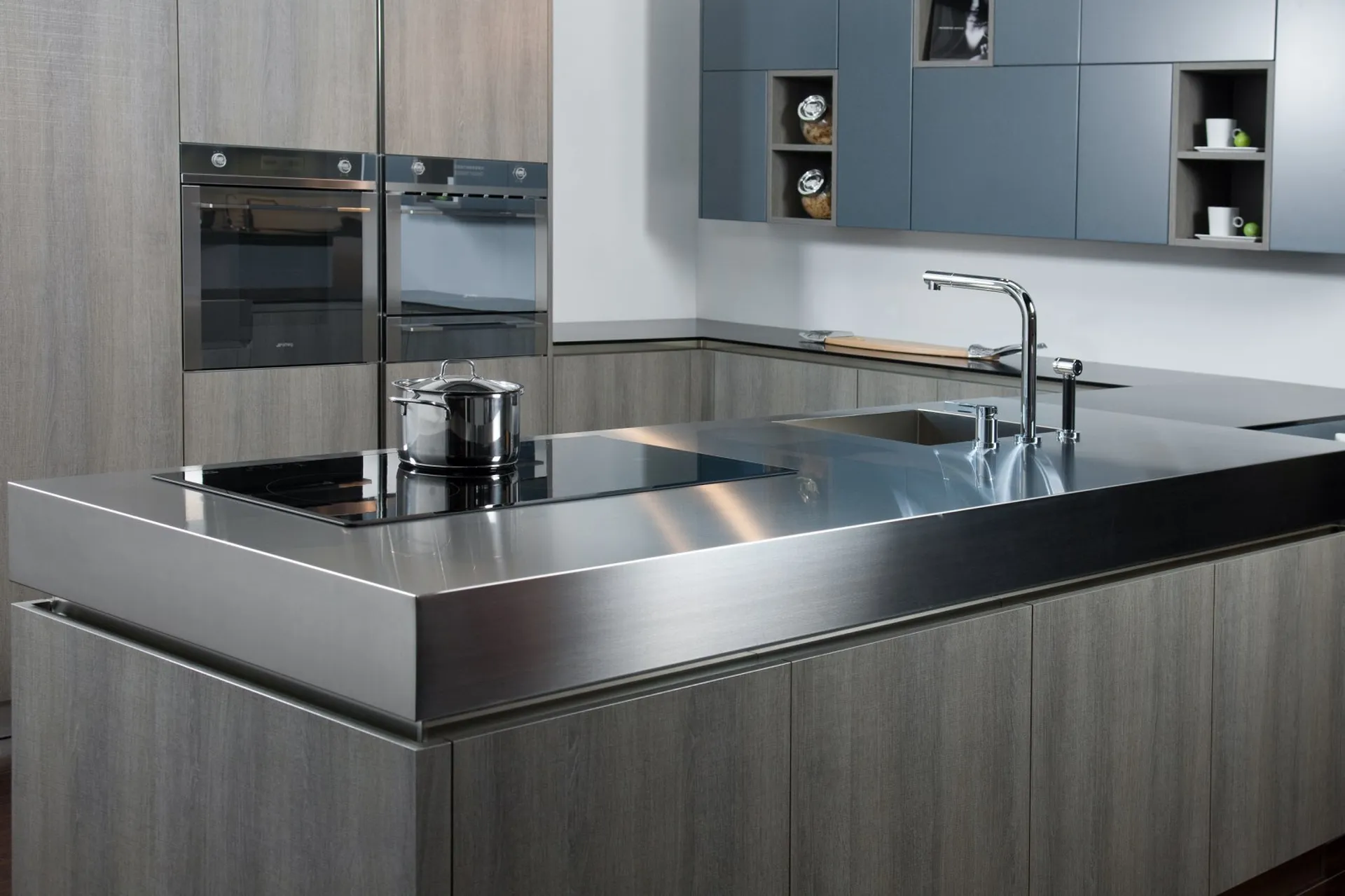 Plan de travail inox 70 mm finition brossée Bordeaux