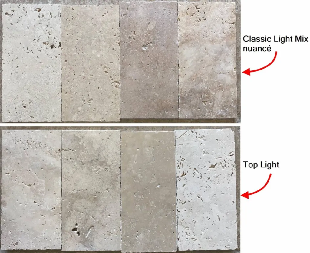 Travertin pour carrelage intérieur et extérieur autour d'une piscine avec margelle en pierre naturelle proche Bergerac, Périgueux entre Bordeaux et Sarlat