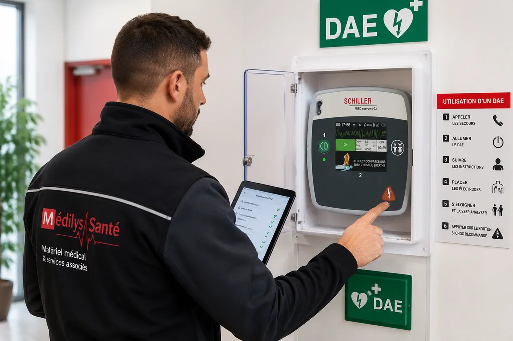 La vérification régulière d'un défibrillateur permet de garantir sa disponibilité en cas d'arrêt cardiaque à Cheaumont.