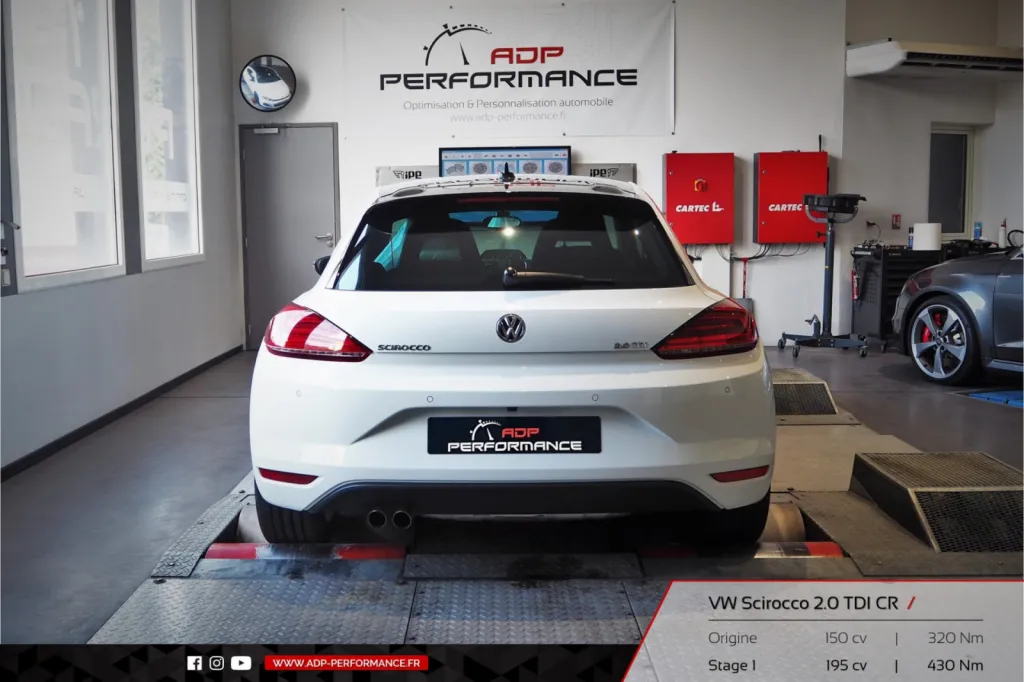 Reprogrammation moteur Le Pontet - Volkswagen Scirocco 2.0 TDI CR 150cv - ADP Performance