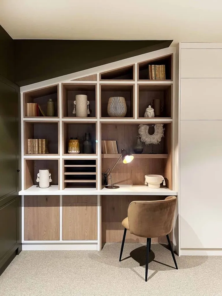 Bureau sur-mesure en sous-pente, un mélange de design contemporain et de praticité au Nord de Toulouse