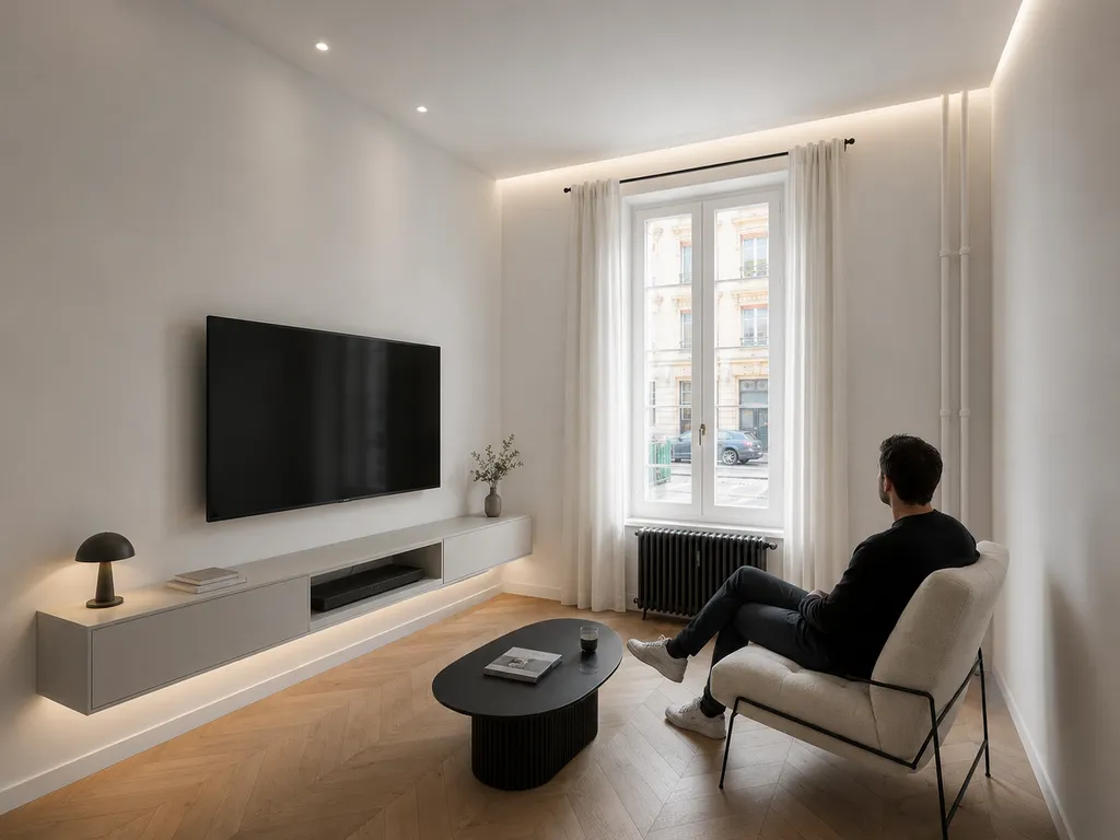 Rénovation d'un studio avec mezzanine dans un immeuble Haussmannien classé rue Félix Faure, près de la gare Part-Dieu de Lyon