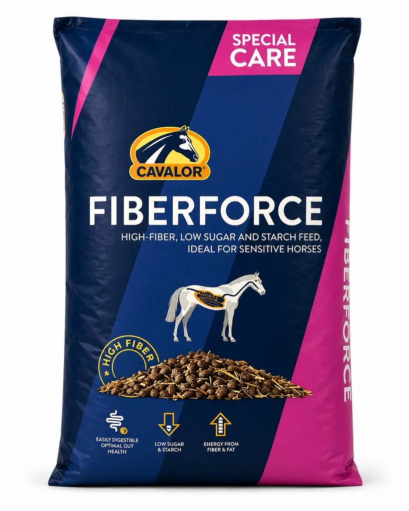 Cavalor FiberForce – muesli riche en fibres pour chevaux sensibles faible en sucre et amidon