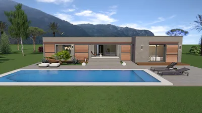 Maison contemporaine de plain pied pour un projet de construction à Lacroix Falgarde