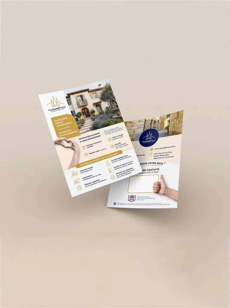 flyer pour agence immoblière the good place aix en provence