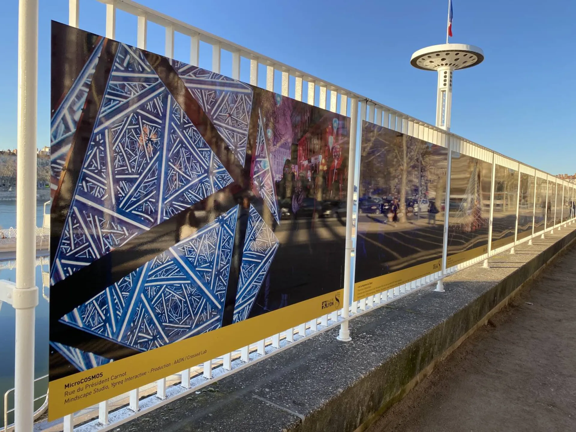 Impression de la signalétique du Centre Nautique Tony Bertrand pour la Fête des Lumières