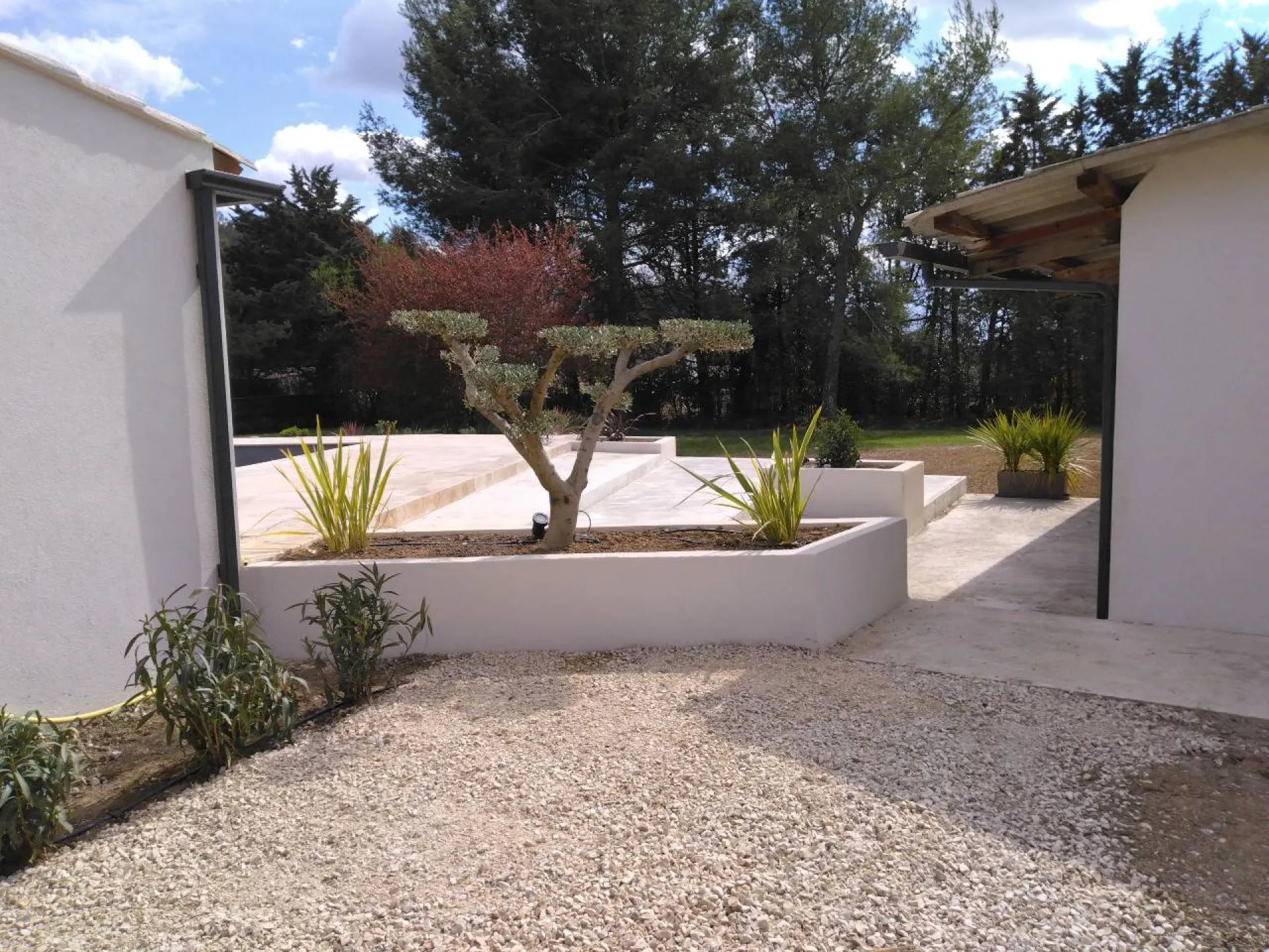 Paysagiste pour aménagement paysager pour une villa contemporaine avec piscine à Aix en Provence