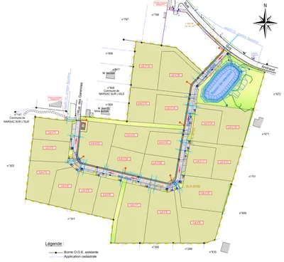 Plan de lotissement construction et viabilisation parcelle Dordogne