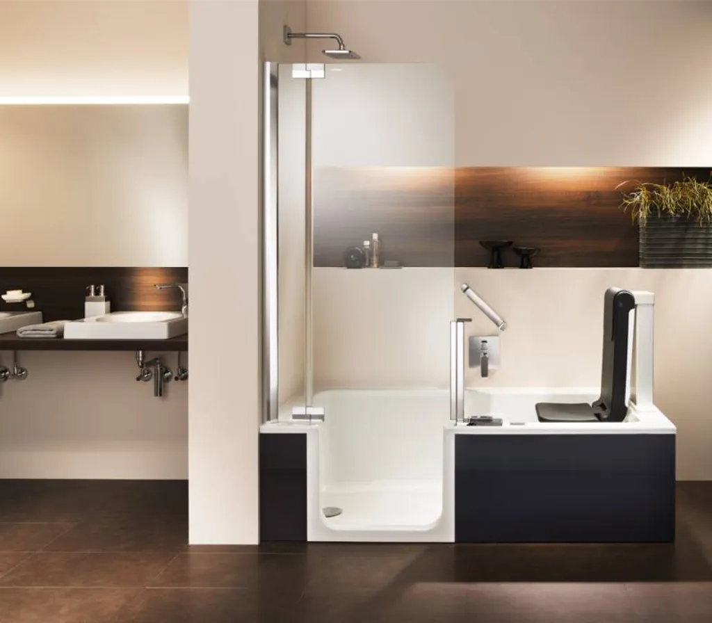 Baignoire à porte combiné douche siège élévateur