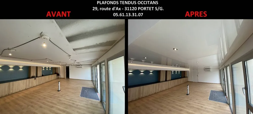 AVANT / APRES Plafonds Tendus Occitans Portet Sur Garonne