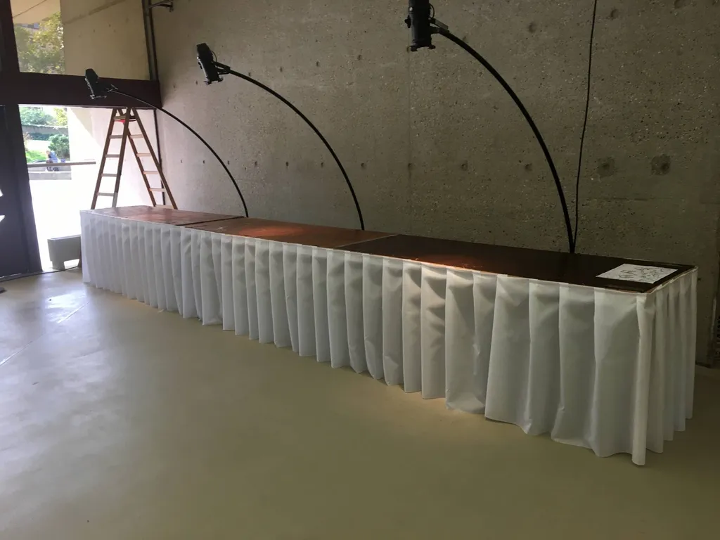 Juponnage de table de buffet pour l'institut Bocuse à Lyon