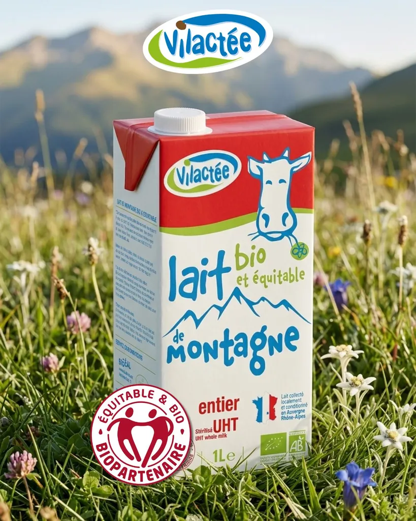 Lait entier bio de montagne UHT 