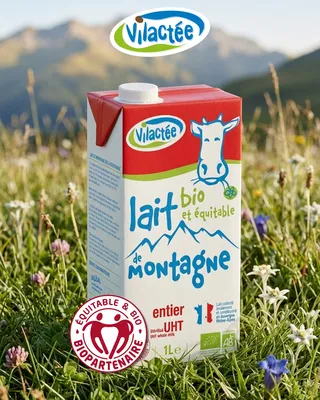 Lait entier bio de montagne UHT 