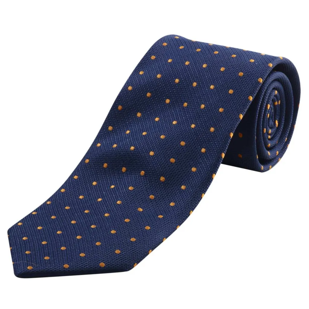 cravate e-commerce POIS POLYESTER MARINE POINT ORANGE