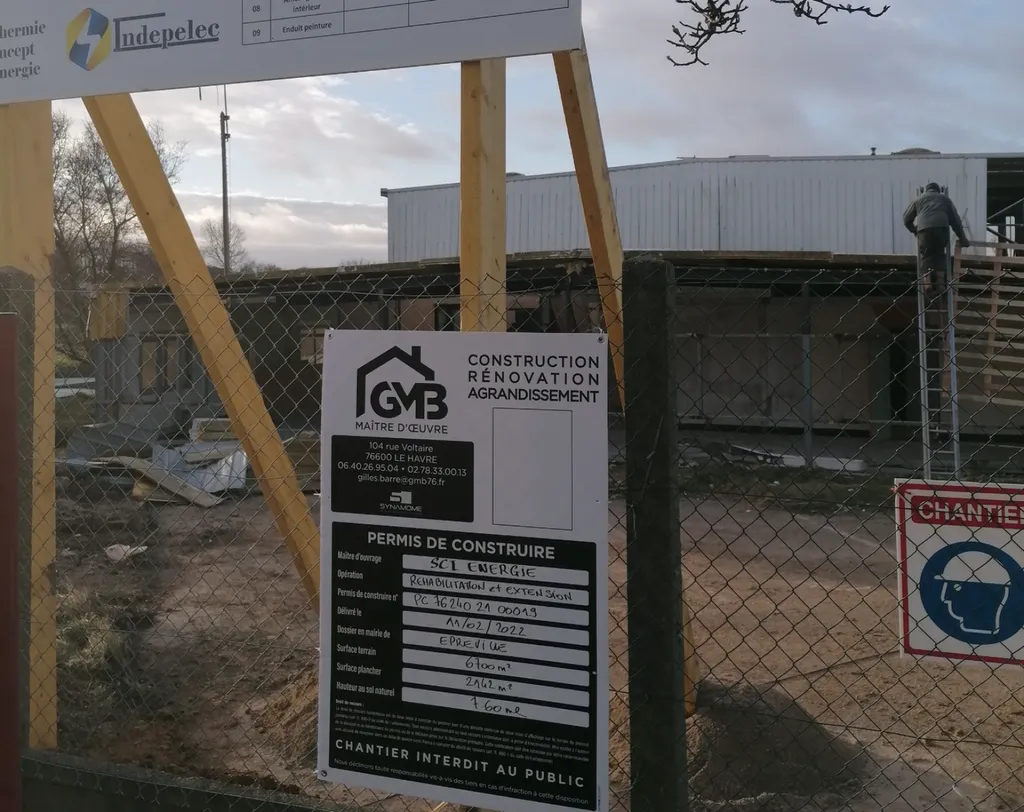 Construction d'un hôtel d'entreprises Eco Parc Energie à Saint-Léonard, proche Fécamp (76)