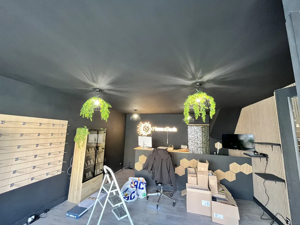 Amélioration et optimisation de l'éclairage d'une boutique commerciale à Luçon avec pose de plafonnier LED