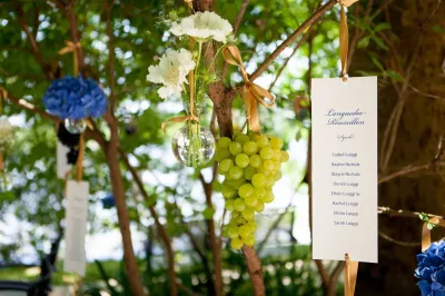Hanging wedding table plan 