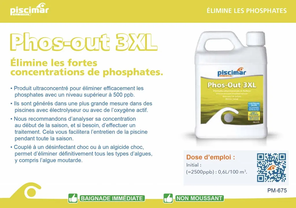 le Phosout 3XL est un excellent anti phosphate vendu chez Alliance Piscines 83