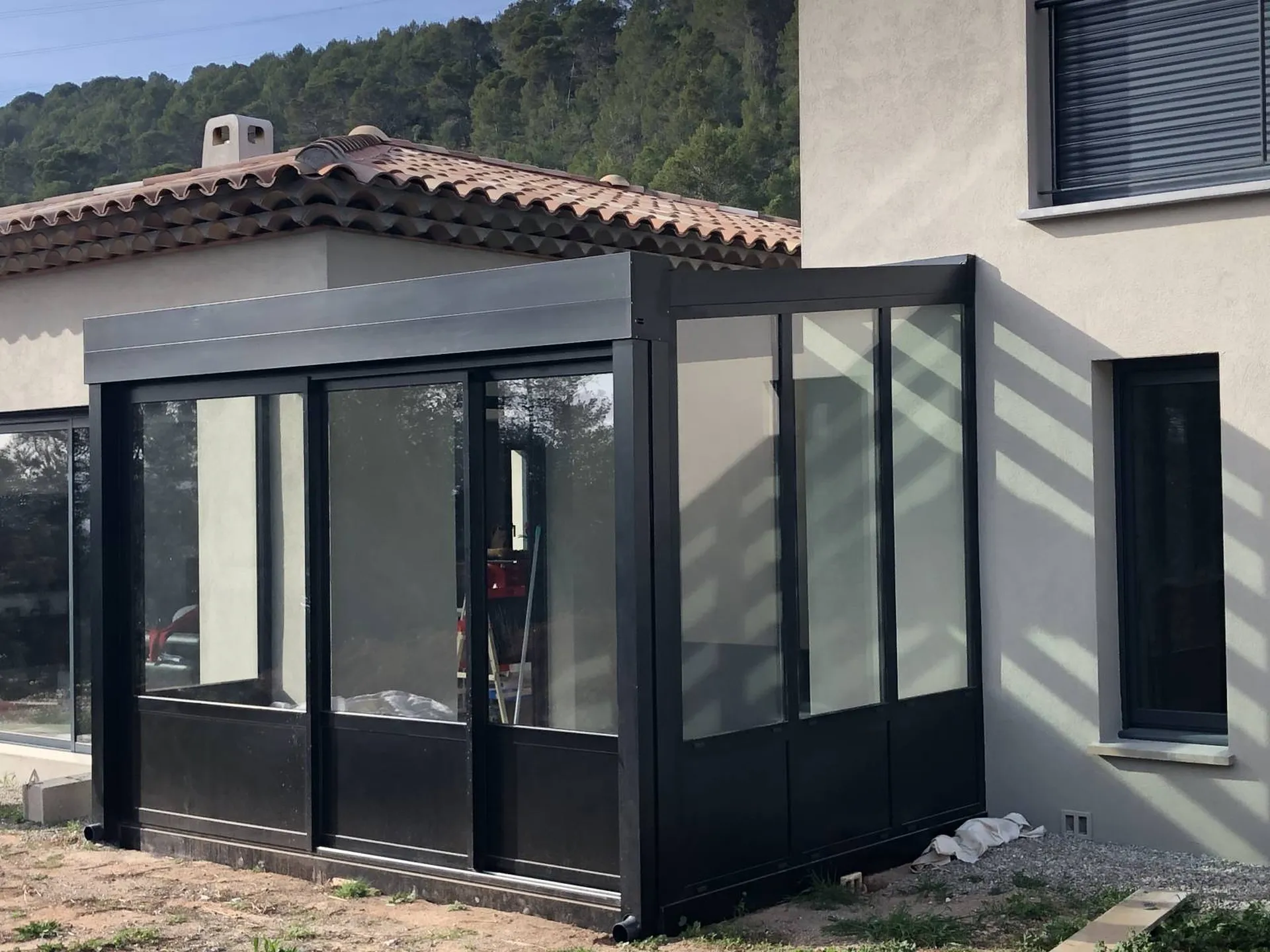Installation de véranda en aluminium Technal près de Fos sur Mer