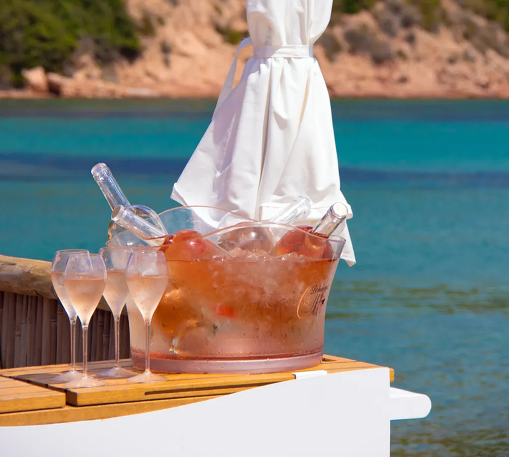 Rosé, plage, vin, vacances