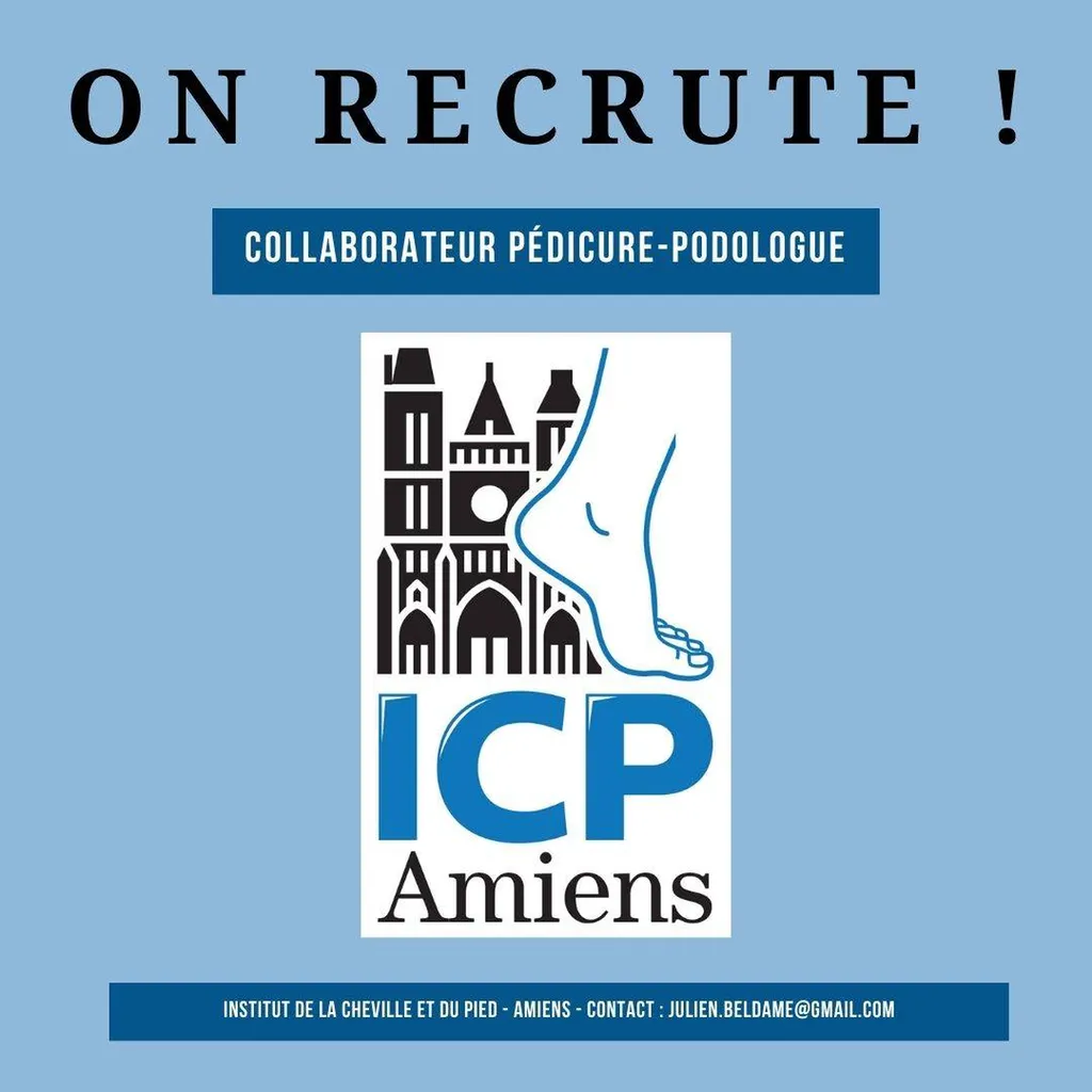 OFFRE D'EMPLOI : l'ICP Amiens recherche un collaborateur pédicure-podologue pour l'ouverture du centre en juin en 2024