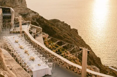réception de mariage à santorin