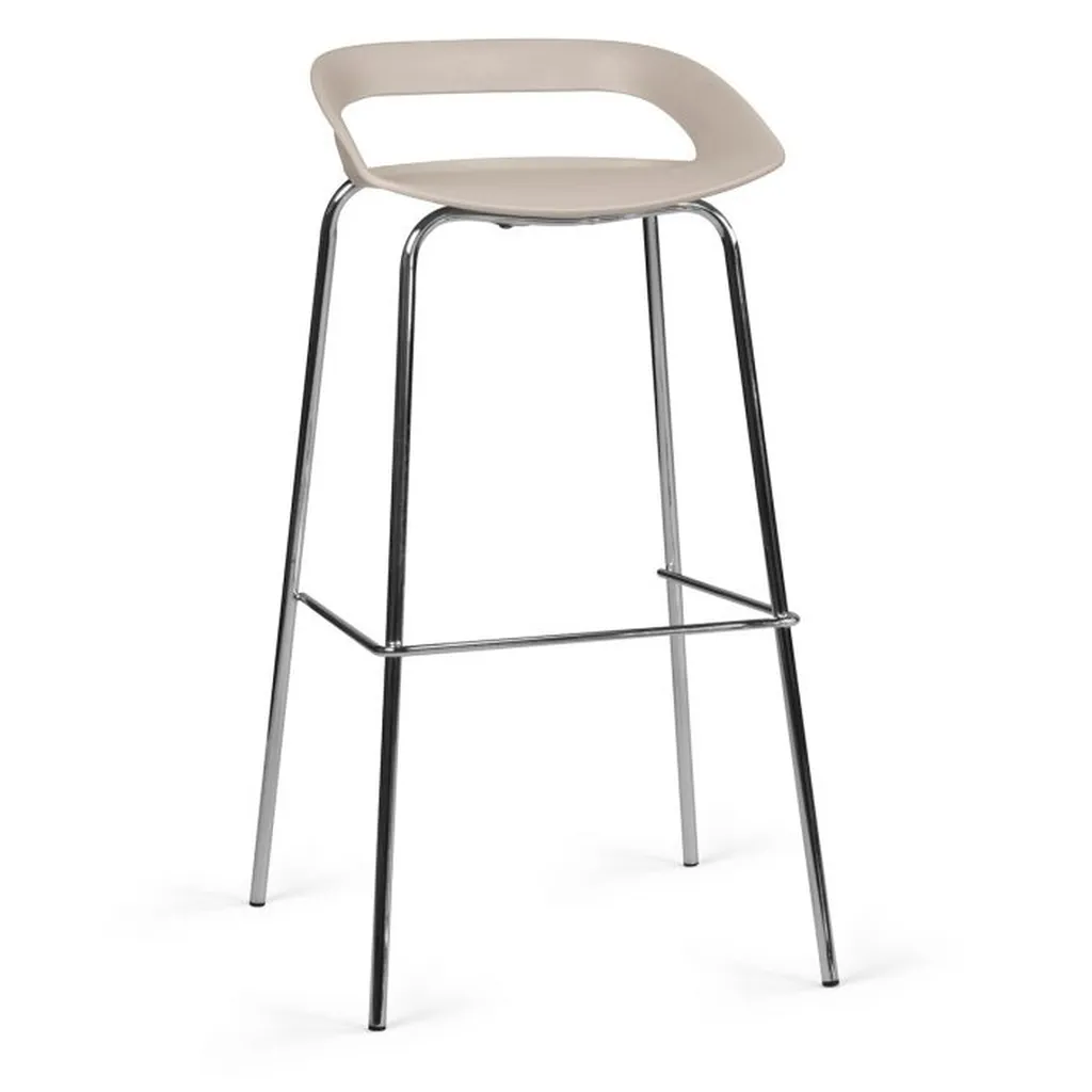 Tabouret BOME — tabouret haut robuste, coque polypropylène & structure acier chromé, idéal PACA et région Sud