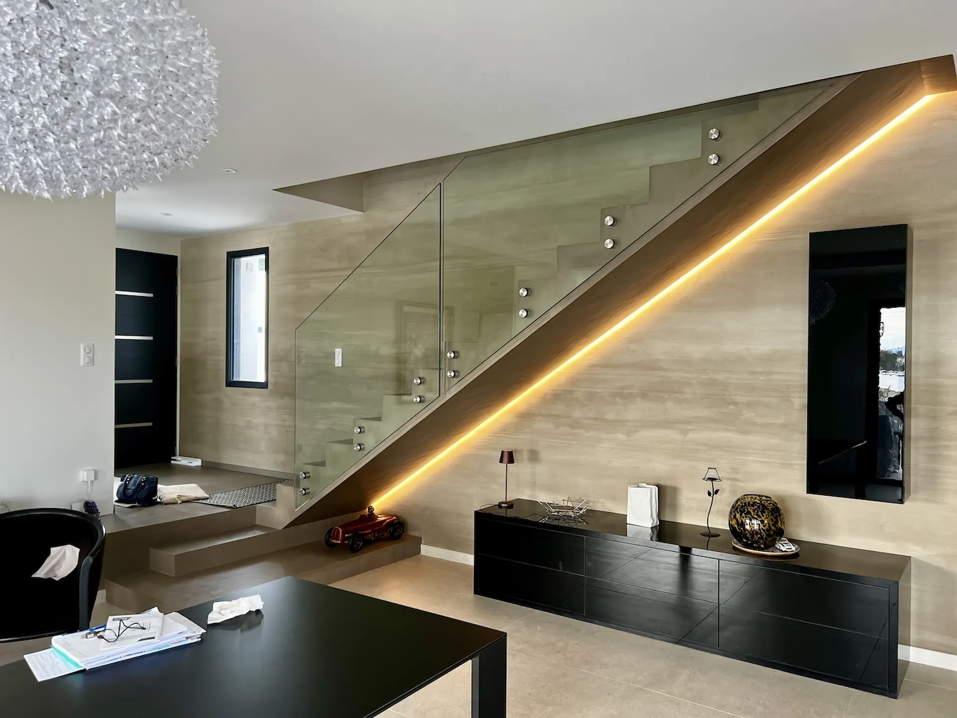 Garde-corps en verre feuilleté trempé à IRIGNY 